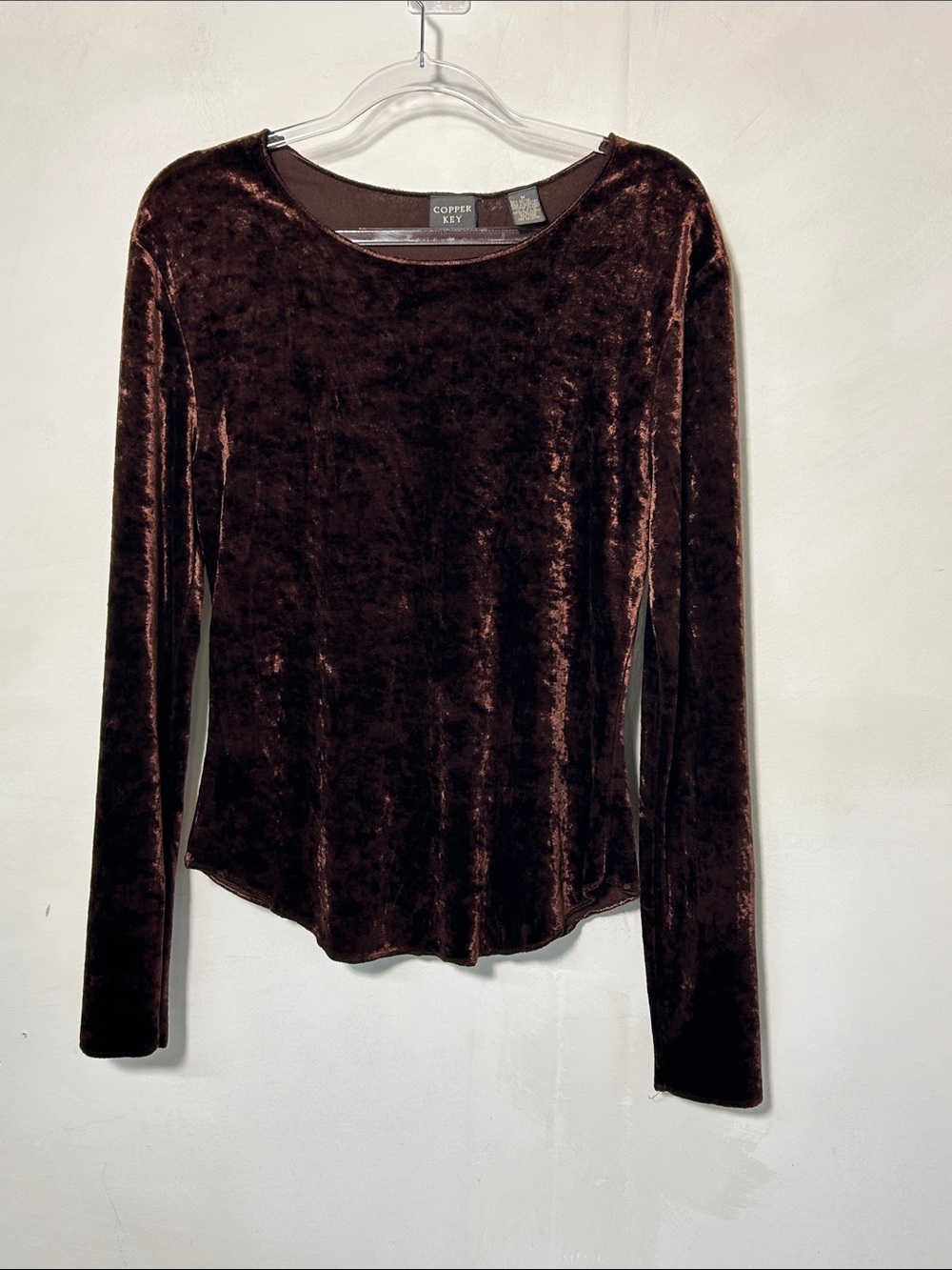 Velvet Top Whimsigoth Witchy Fall Fairy Longsleeve Shirt Chocolate Brown Medium